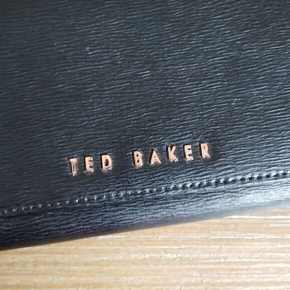 Ted Baker Black Leather Wristlet Wallet Clutch‎ - Picture 3 of 9